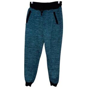 Women's Blue & Black Jogger Sweatpants With Drawstring & Pockets Size L